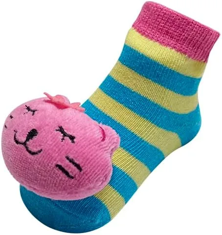 Miniatura 4 de PUPPET Calcetines sonajeros para bebé, botines de algodón, juego de regalo, Multicolor, 6 meses