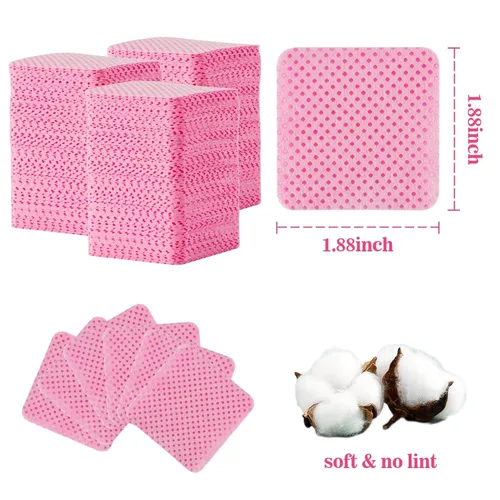 Miniatura 2 de MAQIHAN 1500 toallitas de uñas sin pelusas, toallitas quitaesmalte de uñas de acetona rosa, toallitas sin pelusas, toallitas de gel para uñas, sin