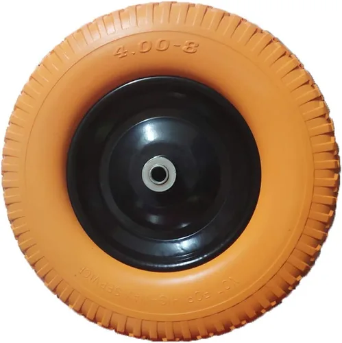 Llantas de carretilla 4.80/4.00-8 con rodamientos de 3/4 y 5/8, buje plano libre de 3.5-6" Rueda de carretilla sólida de repuesto de 16 pulgadas