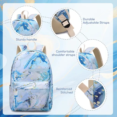 Miniatura 4 de BLUBOON Mochila escolar para niñas y adolescentes con lonchera y estuche para lápices compartimento para computadora portátil, mochila casual