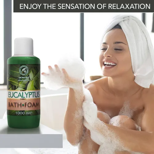Miniatura 5 de Espuma de baño con aceite esencial de eucalipto, 34 onzas líquidas, cuidado corporal, buen sueño, belleza, baño, cuidado corporal, bienestar