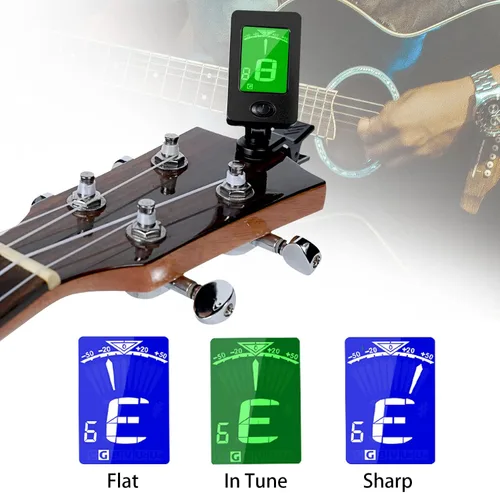 Miniatura 6 de Cejilla de guitarra, púas de guitarra, accesorios de guitarra con afinador, cejilla para guitarra acústica, bajo, sin zumbidos, liberación rápida