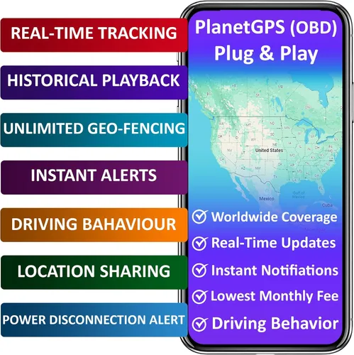 Miniatura 3 de PlanetGPS (OBD) - Rastreador GPS OBDII en tiempo real para vehículos con diagnóstico OBD2 para automóviles camiones con cobertura mundial Se