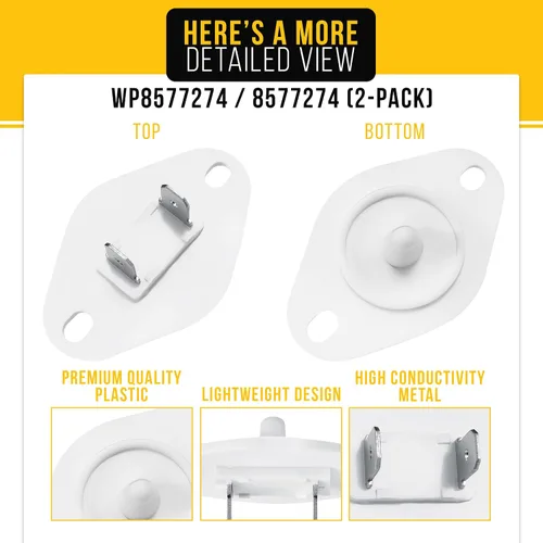 Miniatura 3 de Termistor 8577274 para secadores Whirlpool de PartsBroz – Reemplaza WP8577274, AP6013514, 3390292, 3406294, 3976615, 772546, ER8577274, PS11746740