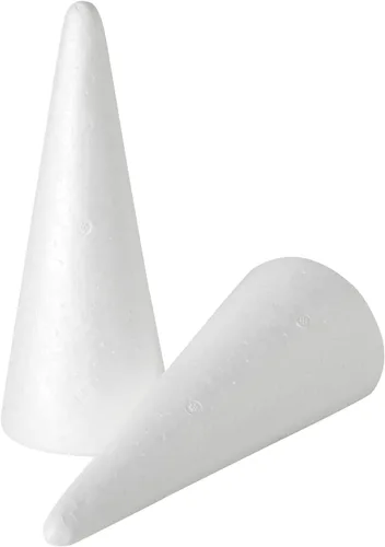 Juvale Conos de espuma con formas de cono para manualidades, 2.87 x 7.25 pulgadas, poliestireno blanco, paquete de 12 unidades, decoración y