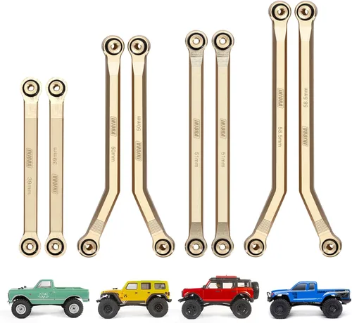 Miniatura 6 de INJORA Conjunto de 4 eslabones delanteros de alto perfil de latón, 37g, eslabones de latón pesados para SCX24 C10 JLU Bronco Base Camp 4Runner Axial