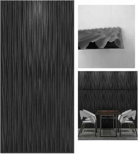 Miniatura 9 de Art3d - Paneles de pared 3D de 20 piezas, 11.8" x 11.8" (1.77 m²) Paneles de pared de PVC, decoración de pared adhesiva para sala de estar, Negro