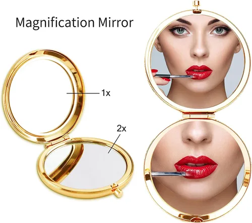 Miniatura 3 de Soulpetals Regalos para Hija Espejo Compacto para Hija de Papá Mamá, Regalos de Cumpleaños para Hija Espejo de Maquillaje Grabado para Hija