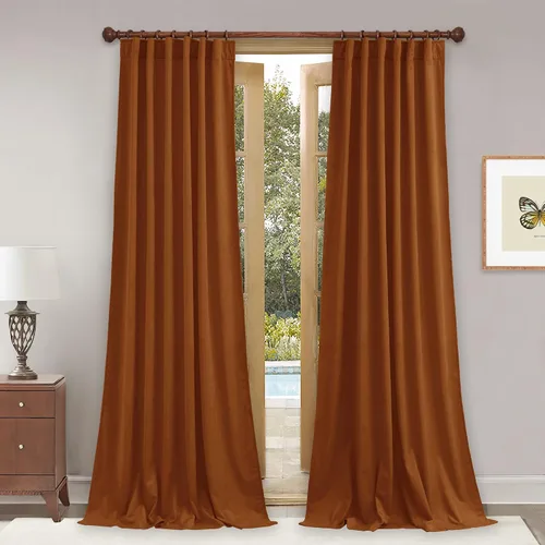 Miniatura 47 de StangH Cortinas de terciopelo súper suaves con pestaña trasera, cortinas azul marino para puerta corredera, decoración de lujo, cortinas opacas