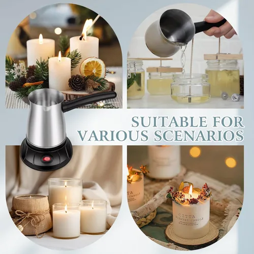 Miniatura 3 de Aottom Derretidor de Cera para Hacer Velas - Olla Derretidora de Cera para Velas de Acero Inoxidable con Pico Vertedor, Kit de Fabricación de Velas