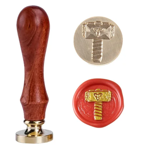 Miniatura 9 de Sello de cera de trébol de cuatro hojas, sello de trébol de la suerte con mango de palisandro 1'' 2.5cm, sello distintivo de cera de sellado, un