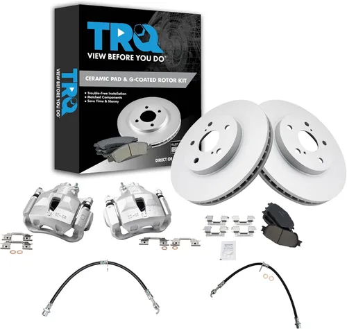 Miniatura 16 de TRQ Kit de pastillas de freno y rotor de cerámica delantera compatible con Chevrolet Malibu 2016