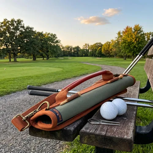 Miniatura 6 de TOURBON Bolsa de lona ligera para palos de golf con correa para el hombro Holds 4-5 Clubs, Golf Bag for Driving Range Sessions, Par 3 Courses