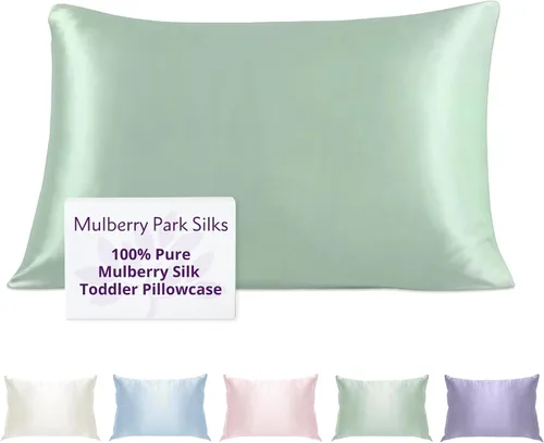 Miniatura 20 de Mulberry Park 19 Momme Funda de almohada de seda para niños y niños pequeños, evita la cabeza de cama y el encrespamiento, suave con la piel