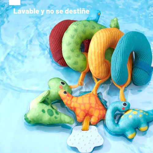 Miniatura 7 de Juguetes de Asiento de Coche hahaland para Bebés de 0 a 6 Meses para Niño - Juguetes para Bebés de 0 a 6 Meses - Sonajero, Espejo, Crujiente