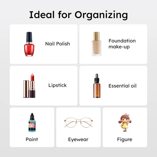 Miniatura 7 de FEMELI Estante de pared acrílico transparente para esmalte de uñas: 12 estantes de exhibición del soporte del organizador - 15 pulgadas