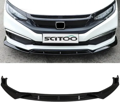 Miniatura 17 de SCITOO Kit de faldas laterales negras brillantes para carrocería de coche, 31 x 4 x 3 pulgadas, se adapta a falda lateral universal de ABS