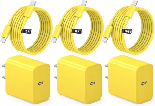 Miniatura 8 de Cargador USB C tipo C de carga rápida de 10 pies de largo para iPhone 17, 16, 15, paquete de 3 cargadores rápidos USB C para iPhone 17/17 Plus/17