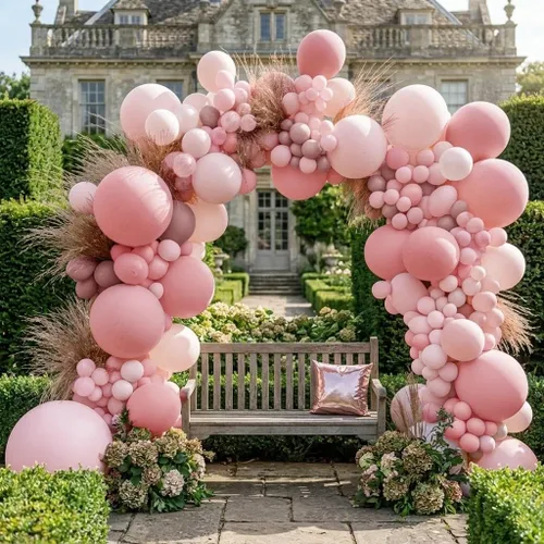 Miniatura 12 de Arco de globos de látex negro y verde, guirnalda de globos de látex de doble relleno, color verde oscuro, marrón, plateado, para camuflaje