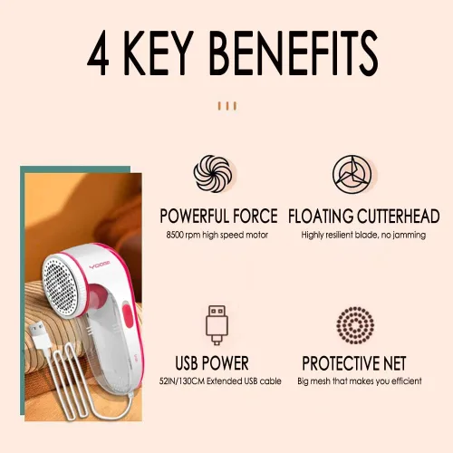Miniatura 4 de 【Alta potencia, alta eficiencia】Quitamanchas eléctrico Nayoge para afeitar, afeitadora de tela, removedor de pelusas, quita las pelusas, suéteres