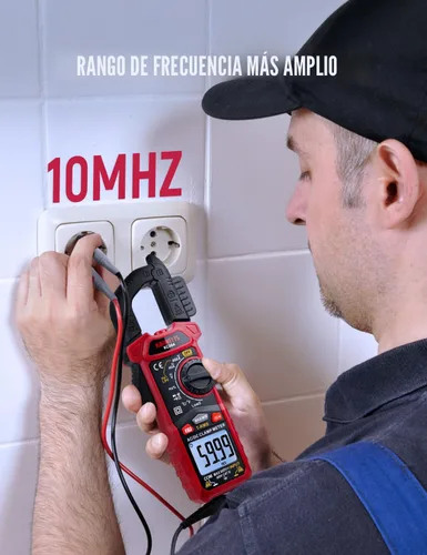 Miniatura 9 de KAIWEETS Multímetro de Pinza Digital con Mordaza en Forma de D para Corriente y Voltaje CA/CC, Probador de Voltaje de Rango Automático de 4000