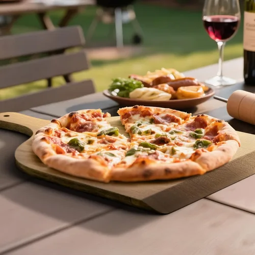 Miniatura 4 de G.a HOMEFAVOR Pala de pizza de madera de acacia, paleta de pizza de 12 x 14 pulgadas con mango de madera, espátula de pizza para hornear