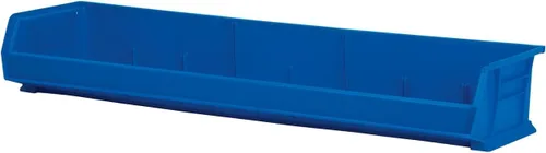 Akro-Mils 30320 AkroBins - Contenedores de plástico para almacenamiento, apilables, (9 x 33 x 5 pulgadas), color azul, (paquete de 4)