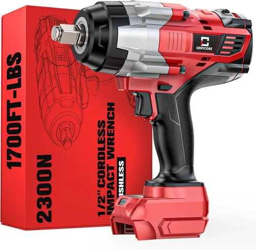 Miniatura 14 de Llave de impacto inalámbrica de 1/2 pulgada compatible con batería Dewalt: Llave de impacto de alto torque de 1700 pies-libras, herramienta