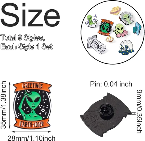 Miniatura 179 de Pandahall - Broches esmaltados de aleación con varios temas, broche de solapa, juego de pines esmaltados