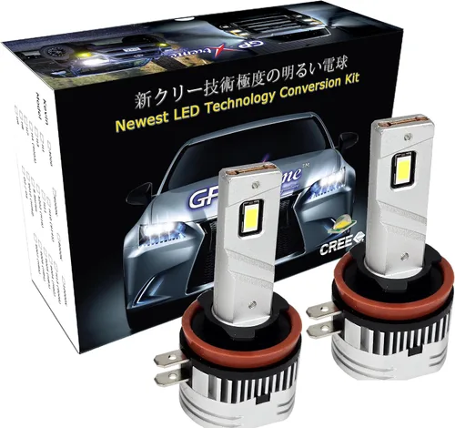 GP XTREME H11b - Bombillas de xenón súper blancas de 6000 K, haz alto y bajo, 7000 lúmenes, reemplazo halógeno Plug and Play, ventilador compacto