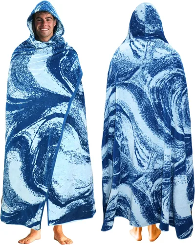 Miniatura 31 de COTTON CRAFT - Toalla de playa extra ancha con rayas ombre para dos, 147.3 x 172.7 cm - Algodón puro - Tela jacquard doble gruesa de felpa súper