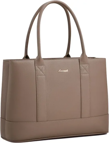 Miniatura 11 de LOVEVOOK Bolsa de mano para computadora portátil para mujer, piel vegana guijarro de 15.6 pulgadas, bolsa para laptop de gran capacidad para mujer