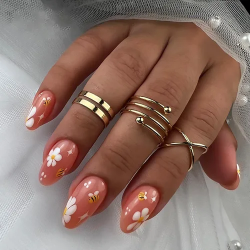 Miniatura 10 de Uñas postizas a presión con degradado rojo, almendra, longitud media, purpurina y líneas negras, uñas postizas de cobertura completa, uñas postizas