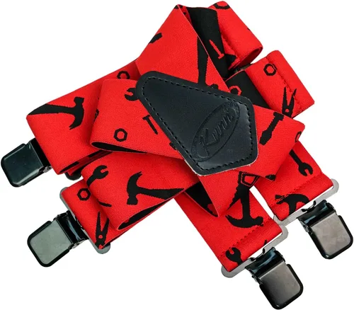 Miniatura 4 de KUNN Mens Suspenders X-Back 2 Inch Wide Elastic Suspender Heavy Duty Clips Work Suspenders