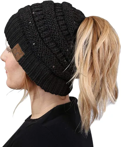 Miniatura 55 de Funky Junque - Gorro para mujer con ranura para cola de caballo