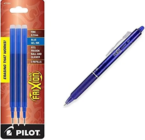 Pilot Recambios de tinta de gel para bolígrafo de tinta de gel borrable FriXion, punta fina, paquete de tinta azul: el paquete incluye 1 paquete de