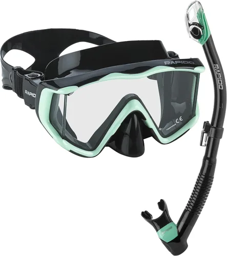 Miniatura 3 de Phantom Aquatics Rapido Clareza Máscara de Tres Lentes y Snorkel Combo