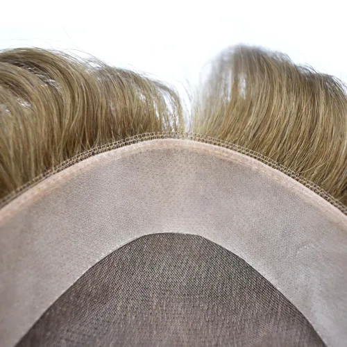 Miniatura 3 de Mens Toupee Hair Piece Real Human Hair Fine Mono Toupee para hombres Sistema de reemplazo de cabello para hombre Postizo Protesis Capilar Para