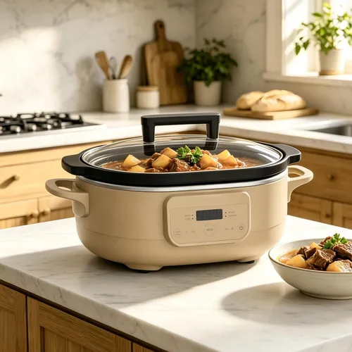 Miniatura 2 de Olla de Cocción Lenta Programable de 6 Cuartos con Recipiente Antiadherente Saludable Extraíble - Pequeño Electrodoméstico de Cocina para Cenas