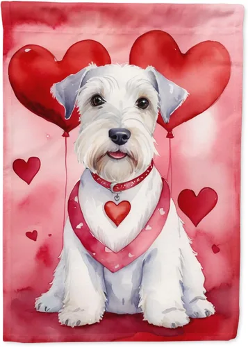 Miniatura 190 de Caroline's Treasures DAC5292CHF - Bandera de Border Collie My Valentine House para porche, grande, con manga para porche, para colgar en la pared