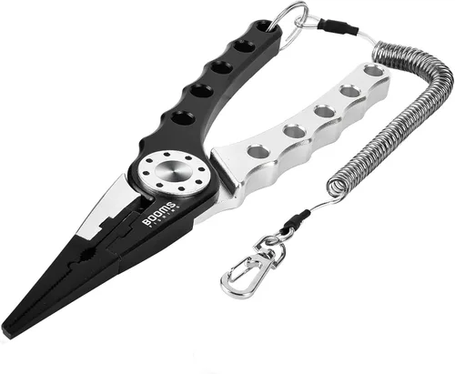 Booms Fishing X1 Alicates de Pesca de Aluminio para Agua Salada, Kit de Aparejos de Pesca de Surf, Multiherramienta de Pesca Removedor de Anzuelos,