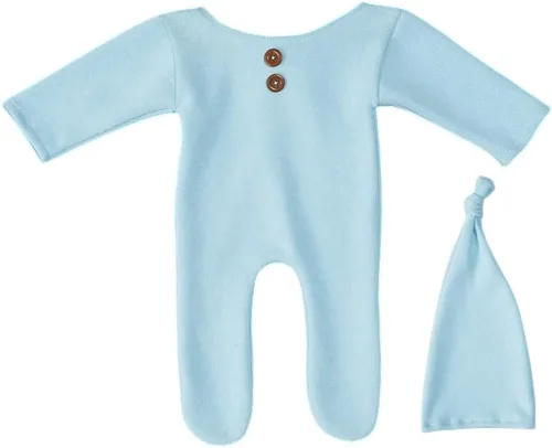 Miniatura 4 de Traje de fotografía para recién nacido, traje de bebé niño y niña, sesión de fotos de ganchillo, ropa de ganchillo, sombrero, pantalones, accesorio
