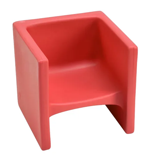 Children's Factory Silla cúbica 3 en 1 para niños, muebles de aula de asientos flexibles, paquete de 1, color rojo