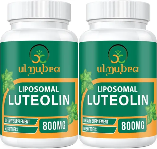 Ulmubra Suplemento de luteolina liposomal de 800 MG, máxima absorción, suplemento antioxidante premium para el cerebro y el bienestar general, 120