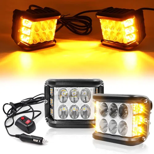 Miniatura 7 de Luces LED de 4 pulgadas con disparador lateral, luces estroboscópicas de doble color DRL e interruptor para camión, SUV, todoterreno, ATV, UTV 4x4