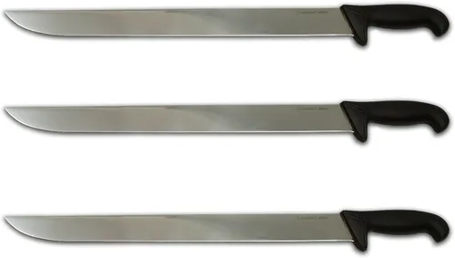 Columbia Cutlery - Cuchillo giroscopio negro de 15 pulgadas. Ideal para cortes de carne grandes como Kebab, Tacos Al Pastor y Shawarma (paquete de 3)
