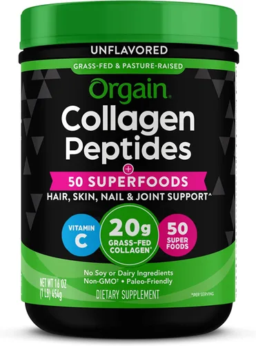 Miniatura 2 de Orgain Polvo de Colágeno Hidrolizado + Superalimentos y Polvo de Superalimentos Verdes Orgánicos - 1 lb y 0.62 lb
