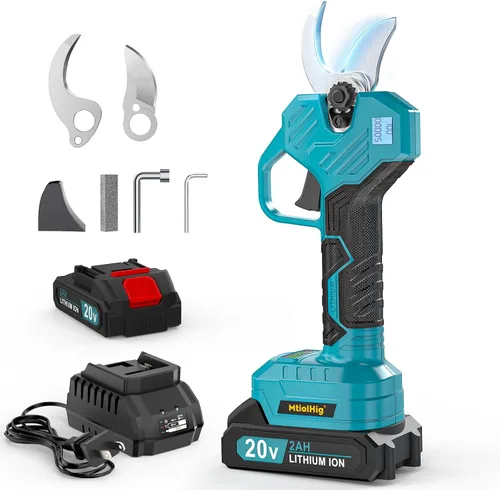 Miniatura 10 de MtiolHig - Tijeras de poda inalámbricas con mástil compatibles con batería Makita 18V: Tijeras de poda eléctricas con diámetro de corte de 1,5-2