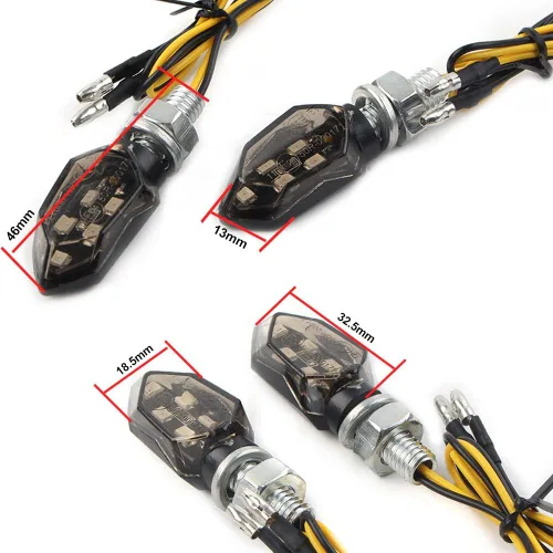 Miniatura 3 de 2 luces LED intermitentes para motocicletas, 5 luces LED, mini 0.394 in y 12 V, indicador universal de motocicleta intermitente ámbar, lámpara