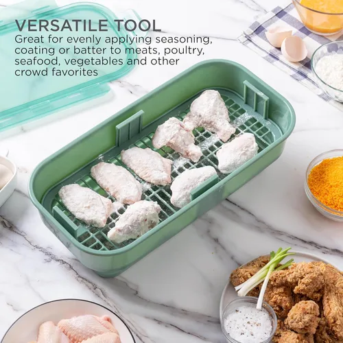Miniatura 5 de COOK WITH COLOR Tazón Plegable para Masa - Contenedor Agitador para Rebozar Sin Ensuciar - Ideal para Pescado Frito, Pollo Frito, Aros de Cebolla
